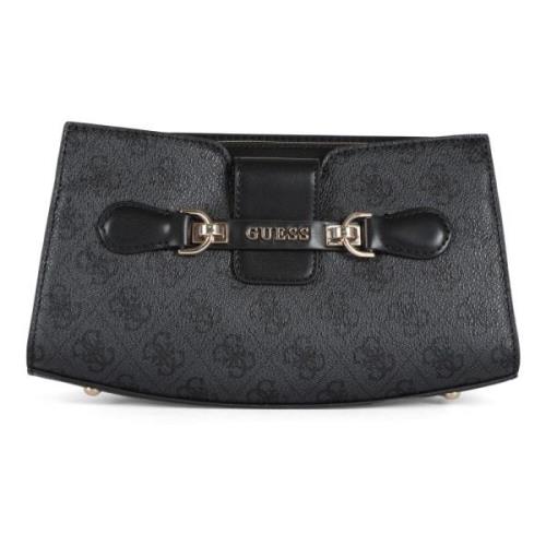 Logo Print Schoudertas Guess , Black , Dames