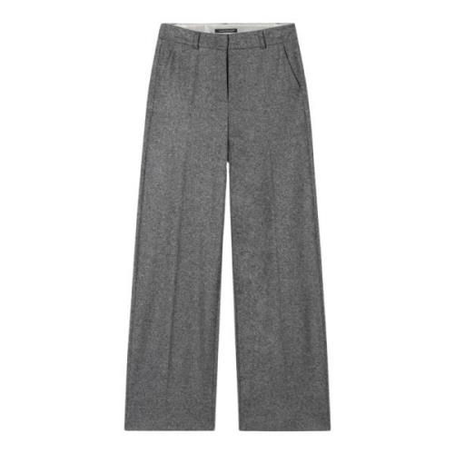 Melange Wolflanel Wideleg Broek Luisa Cerano , Gray , Dames