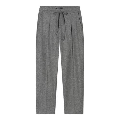 Slim Fit Wool Flannel Jogger Pants Luisa Cerano , Gray , Dames