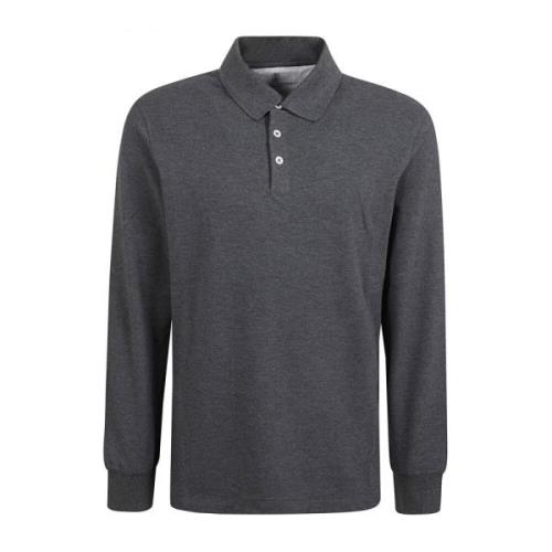 Klassieke Polo T-shirt in Lood Grijs Brunello Cucinelli , Gray , Heren