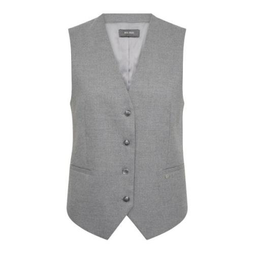 Klassieke Vest Blazer Sharkskin Kwaliteit MOS Mosh , Gray , Dames