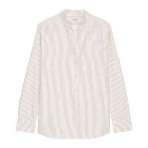 Gestreepte blouse met opstaande kraag Marc O'Polo , Beige , Dames