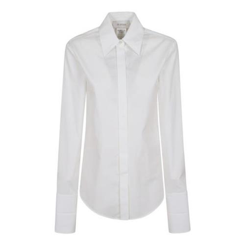 Katoenen Poplin Overhemd met Bedekte Knoopsluiting Max Mara , White , ...