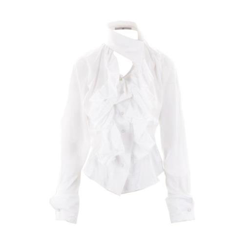 Witte Katoenen Overhemd met Asymmetrische Ruches Vivienne Westwood , W...