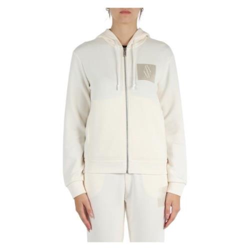 Hoodie met rits in viscosemix Armani Exchange , Beige , Dames