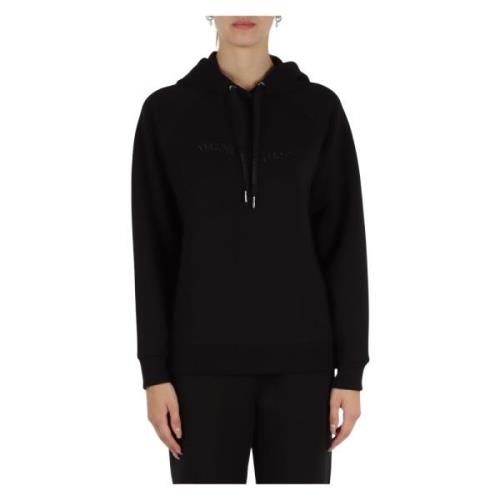 Hoodie van katoen en modal Armani Exchange , Black , Dames