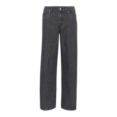 Pintuck Jeans Medium Grey Denim Kaffe , Gray , Dames