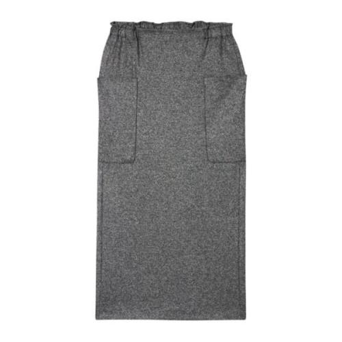 Melange Wol Flanel Lange Rok Luisa Cerano , Gray , Dames