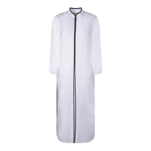 Witte Linnen Kaftan Jurk Tory Burch , White , Dames