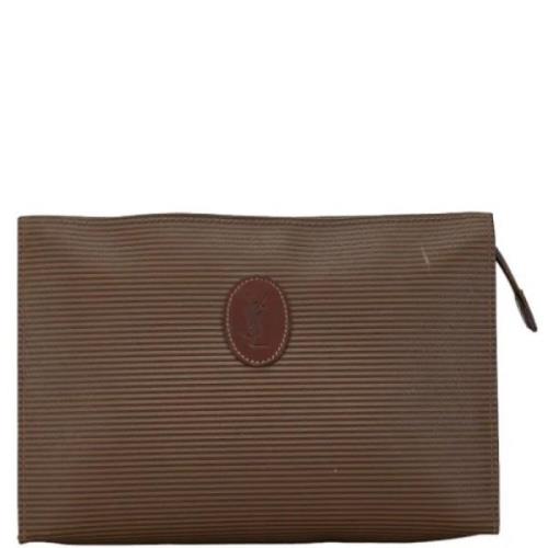 Pre-owned Plastic clutches Yves Saint Laurent Vintage , Brown , Dames