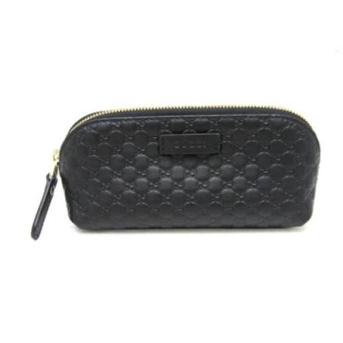 Pre-owned Leather clutches Gucci Vintage , Black , Dames