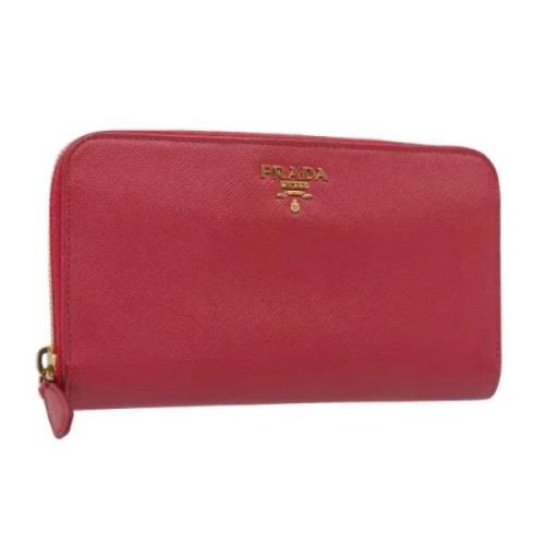 Pre-owned Leather wallets Prada Vintage , Pink , Dames