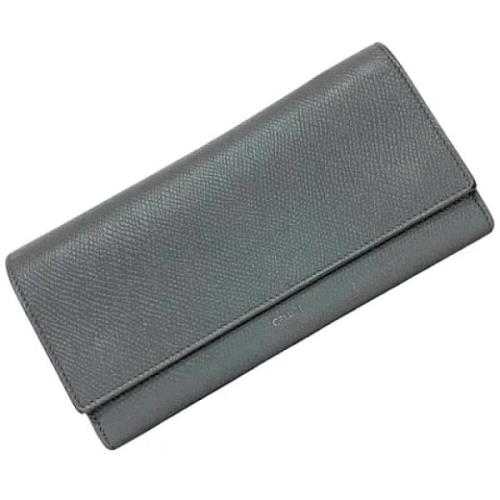 Pre-owned Leather wallets Celine Vintage , Gray , Dames