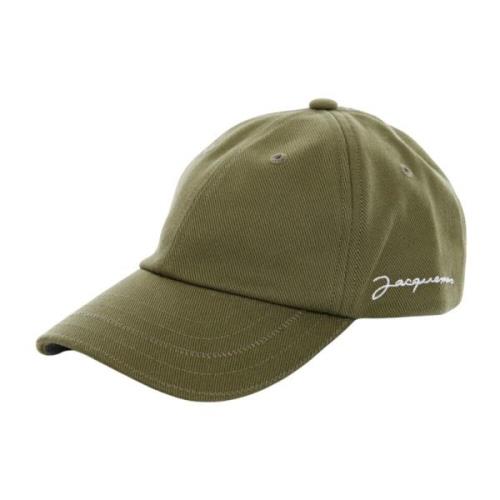 Six-Panel Cap met Verstelbare Achterkant Jacquemus , Green , Heren