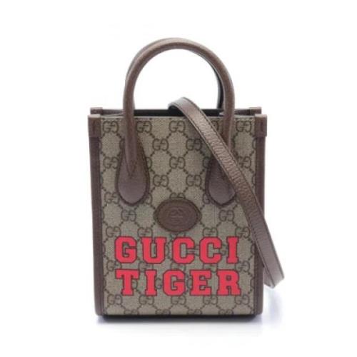 Pre-owned Canvas gucci-bags Gucci Vintage , Beige , Dames