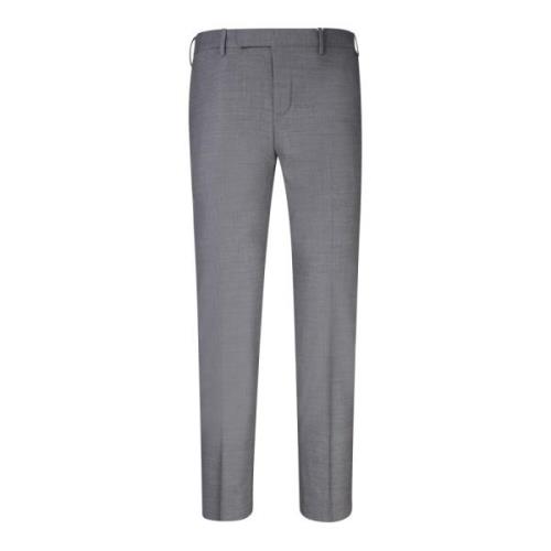 Grijze Wol Straight Leg Broek PT Torino , Gray , Heren