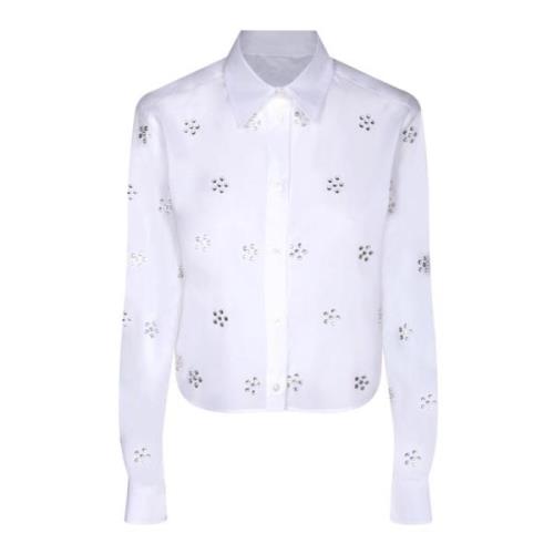 Witte Shirt Dameskleding Msgm , White , Dames