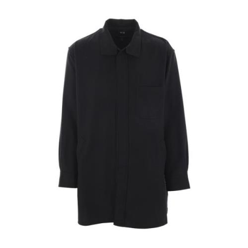 Oversize Zwarte Wollen Flanellen Shirt Y-3 , Black , Heren