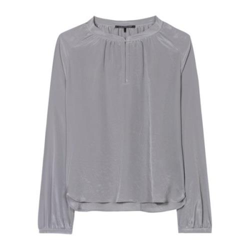 Flowing Techno-Silk Tunic Blouse Luisa Cerano , Gray , Dames