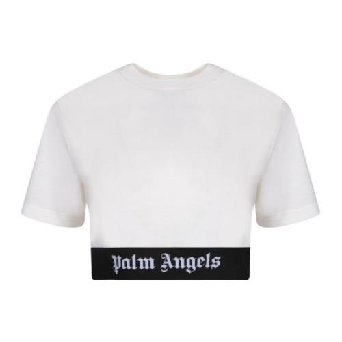 Stijlvol Wit T-shirt Palm Angels , White , Dames