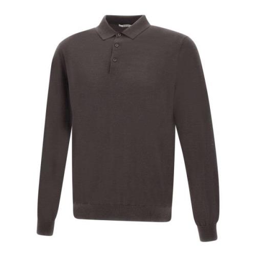 Bruine Polo Sweater Lange Mouw Kangra , Brown , Heren