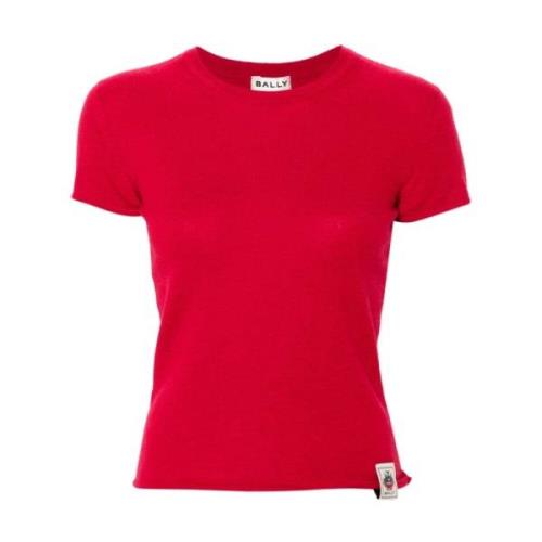 Rode Cashmere Gebreide Crew Neck Sweater Bally , Red , Dames