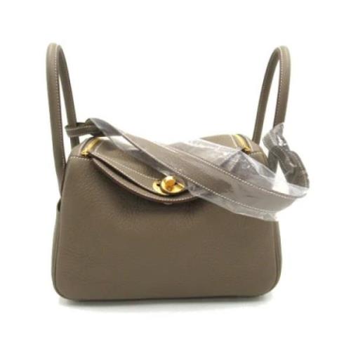 Pre-owned Leather handbags Hermès Vintage , Gray , Dames