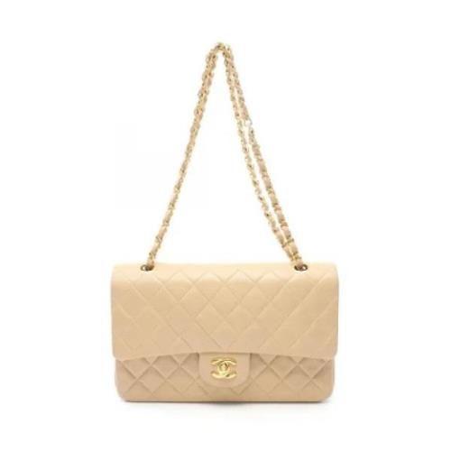 Pre-owned Leather shoulder-bags Chanel Vintage , Beige , Dames