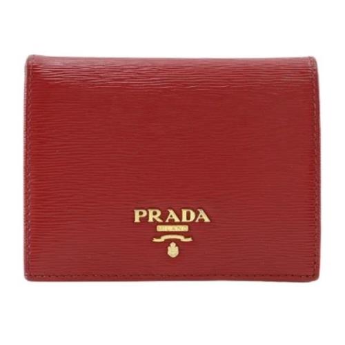 Pre-owned Leather wallets Prada Vintage , Red , Dames