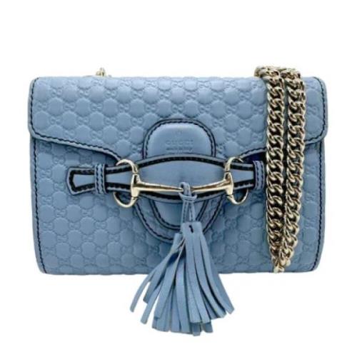 Pre-owned Leather gucci-bags Gucci Vintage , Blue , Dames