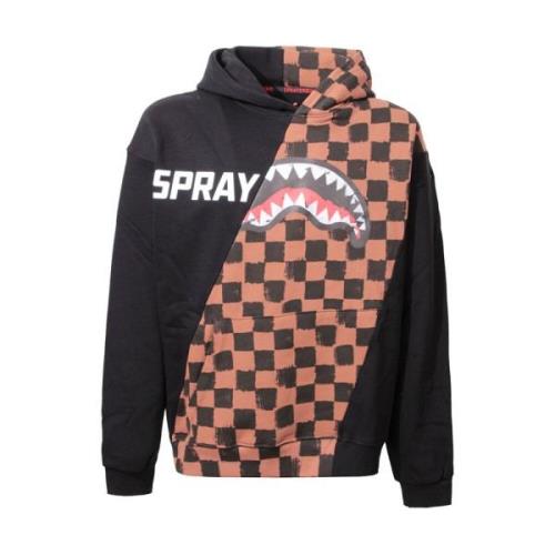 Grijze Katoenen Hoodie met Logoprint Sprayground , Brown , Heren