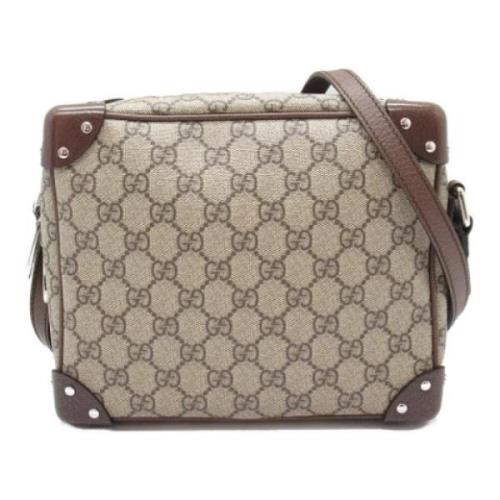 Pre-owned Canvas shoulder-bags Gucci Vintage , Beige , Dames