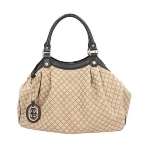 Pre-owned Canvas gucci-bags Gucci Vintage , Beige , Dames