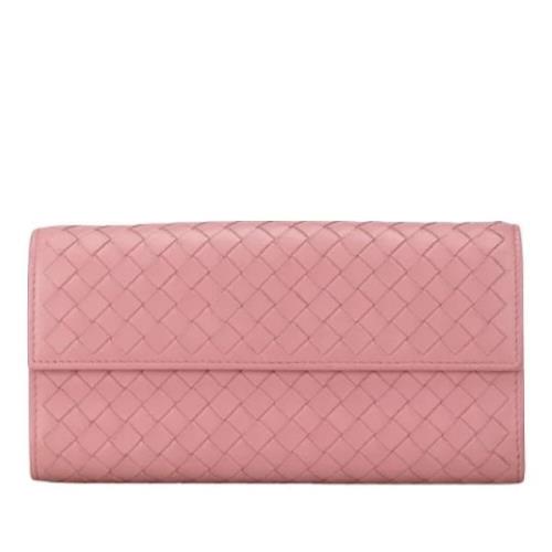 Pre-owned Leather wallets Bottega Veneta Vintage , Pink , Dames