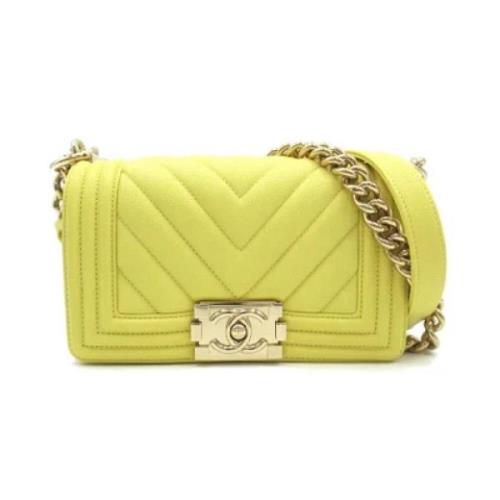 Pre-owned Leather shoulder-bags Chanel Vintage , Yellow , Dames