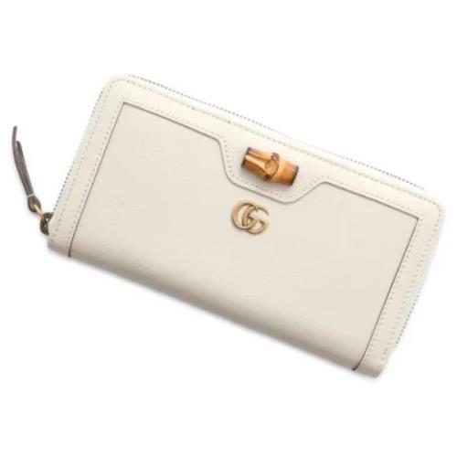 Pre-owned Leather wallets Gucci Vintage , White , Dames