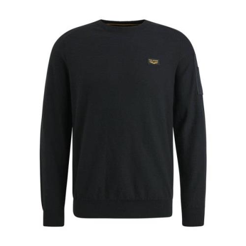 Klassieke R-neck Pullover Buckley Gebreid PME Legend , Black , Heren