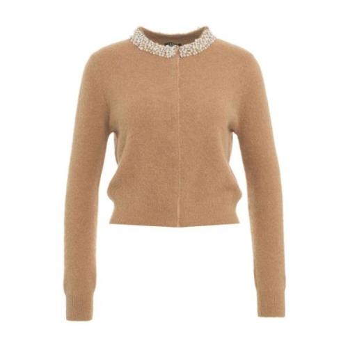 Cardigan met parel kraag Liu Jo , Beige , Dames