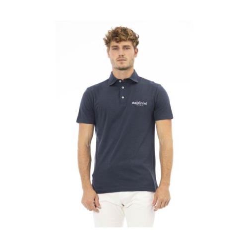 Chique Blauw Geborduurd Logo Polo Baldinini , Blue , Heren