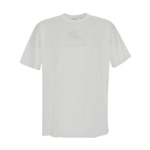 Casual Katoenen T-shirt Burberry , White , Heren