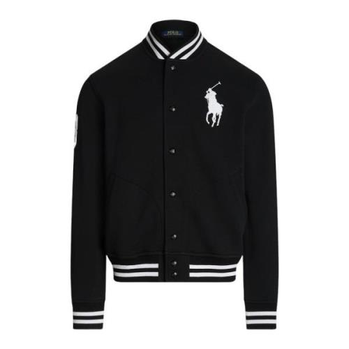 Gestreepte baseball kraag trui Ralph Lauren , Black , Heren