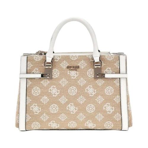 Beige Status Satchel Tas voor Dames Guess , Beige , Dames