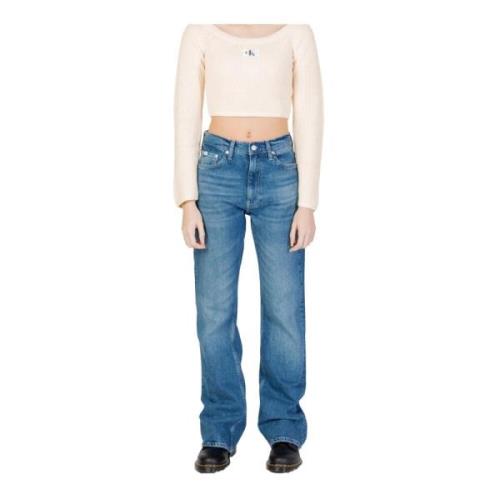 Blauwe Jeans met Rits Sluiting Calvin Klein Jeans , Blue , Dames