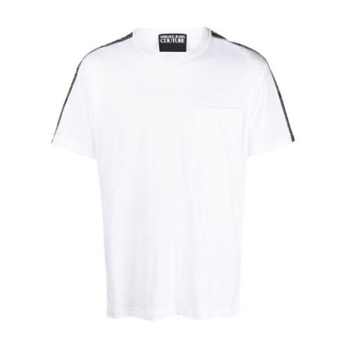 Logo-Tape T-shirt voor Heren Versace Jeans Couture , White , Heren