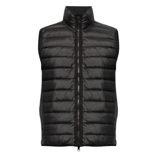 Echte Dons Gilet Jas Stone Island , Black , Heren