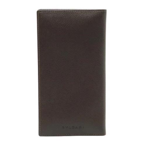 Pre-owned Leather wallets Bvlgari Vintage , Brown , Heren