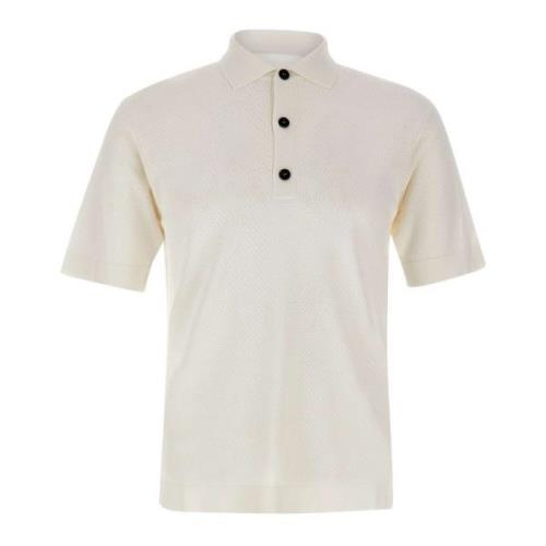 Heren Viscose Blend Polo Wit Filippo De Laurentiis , White , Heren