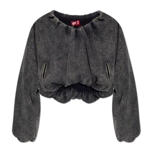 Korte sweatshirt F-Resy Diesel , Gray , Dames