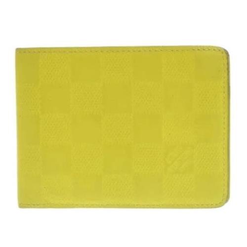 Pre-owned Canvas wallets Louis Vuitton Vintage , Yellow , Dames