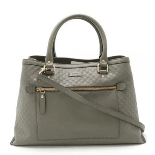 Pre-owned Leather gucci-bags Gucci Vintage , Gray , Dames